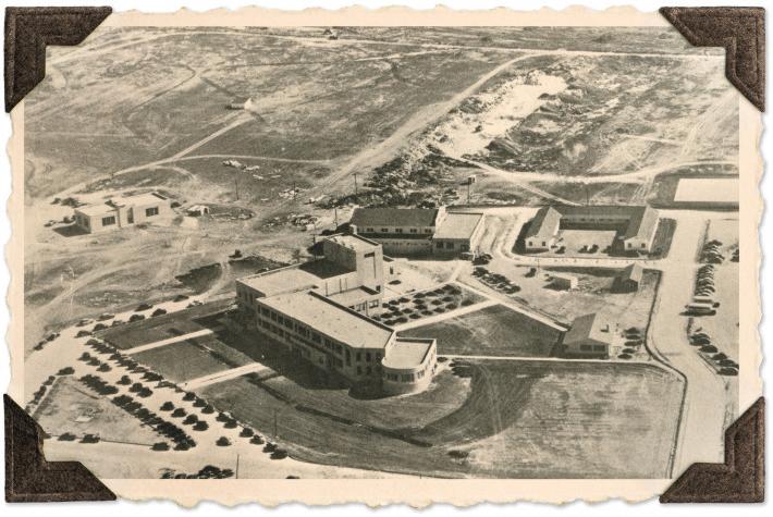 The original buildings at Angelo State University were surrounded by undeveloped land.