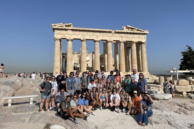 ASU students in front of the Parthenon in Greece